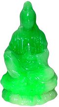 Green Kwan Yin Figurine
