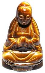 Gem Carved Kwan Yin & Gaia $14.95 l Stone Carving l Free Ship w/$50