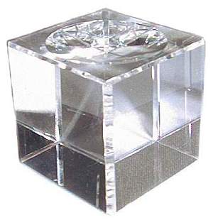 STAND - GLASS, CLEAR CUBE FOR SPHERE 1